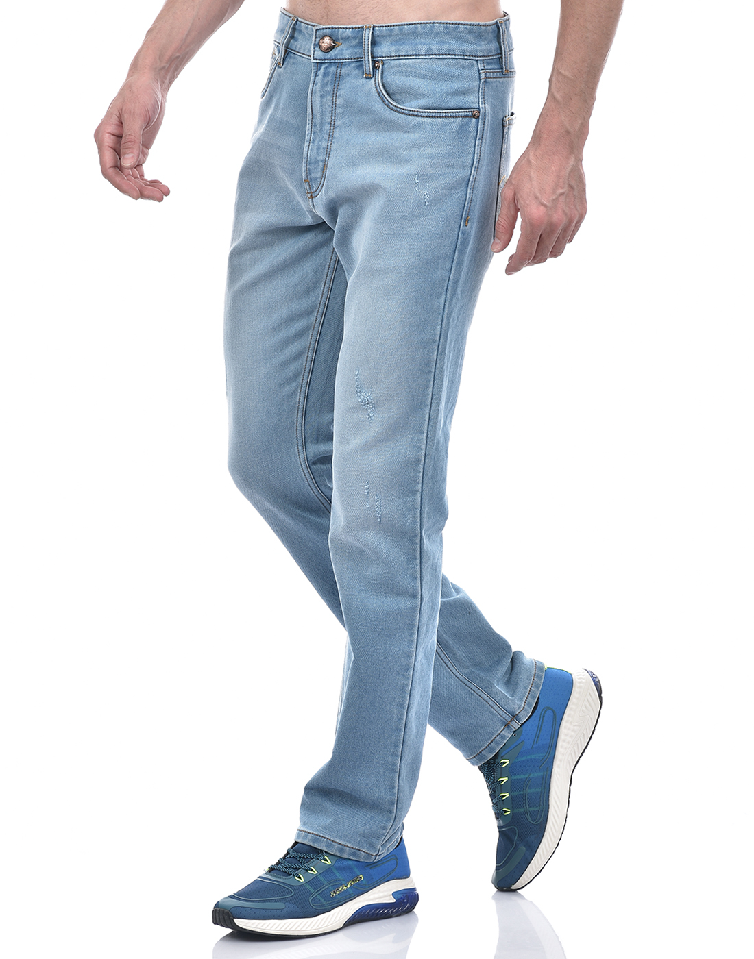 Numero Uno Men Solid Light Blue Jeans
